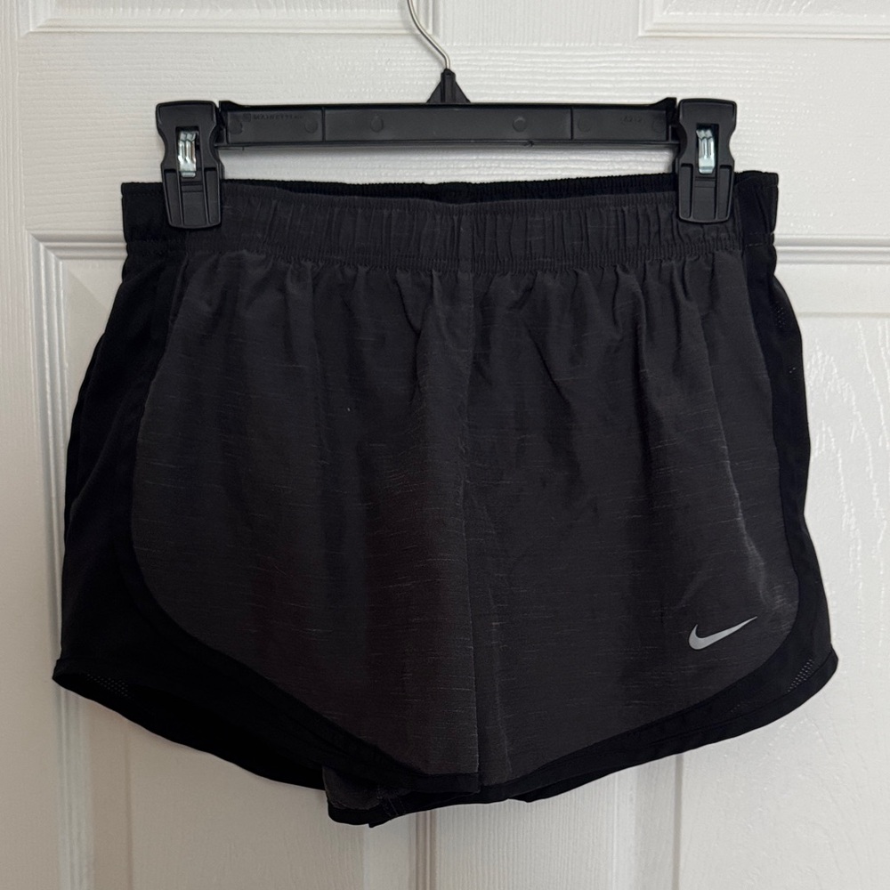 Nike Women's Dri-fit Black Athletic Running Shorts with Reflective Logo